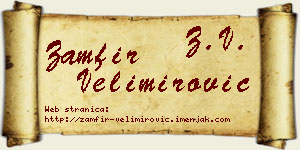 Zamfir Velimirović vizit kartica